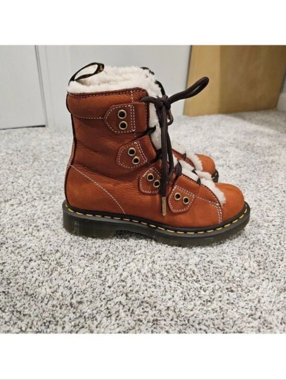 Dr. Martens Women's 1460 Lace to Toe Fur Lined Buttersoft Lace Up Boots Size 6